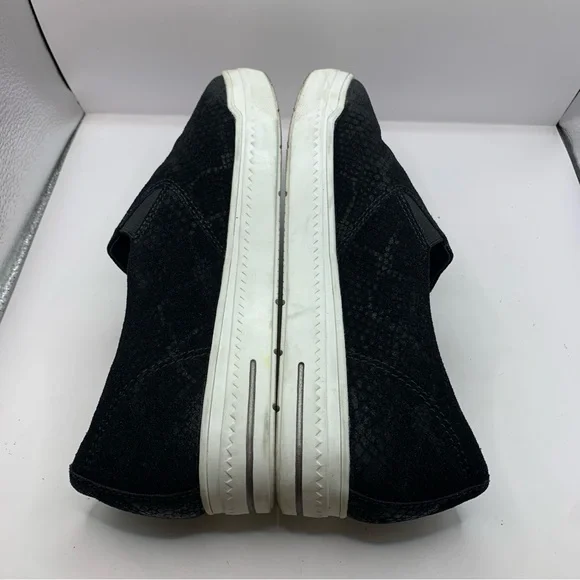 SALVIA black fabric platform loafers KERN COW SUEDE snake print size EU 40 US 9 - Picture 4 of 11